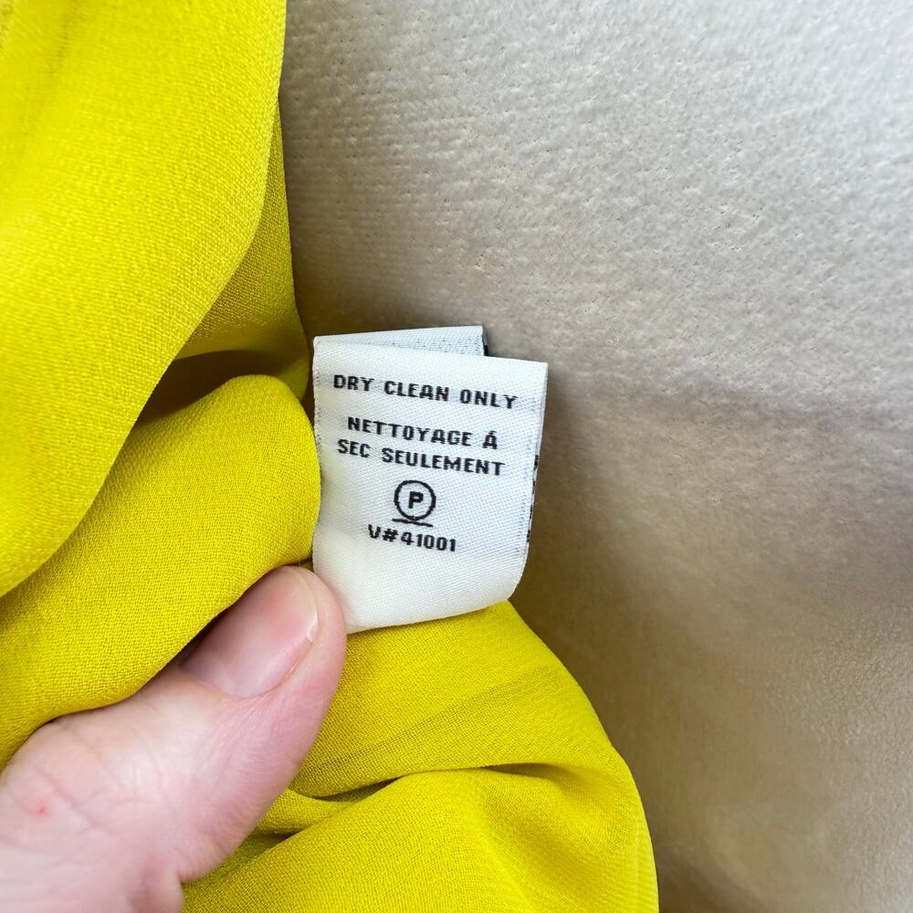 Diane von Furstenberg NWT Shannon Reversible Lemon Yellow Silk Wrap Dress DVF - Picture 13 of 13